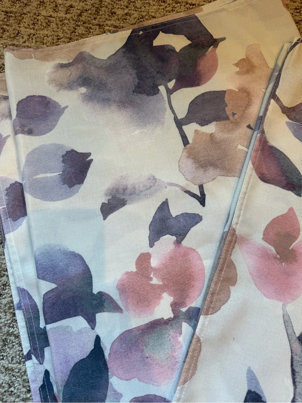 Pottery Barn Floral Watercolor Tapestry in Purple, Pink, Cream